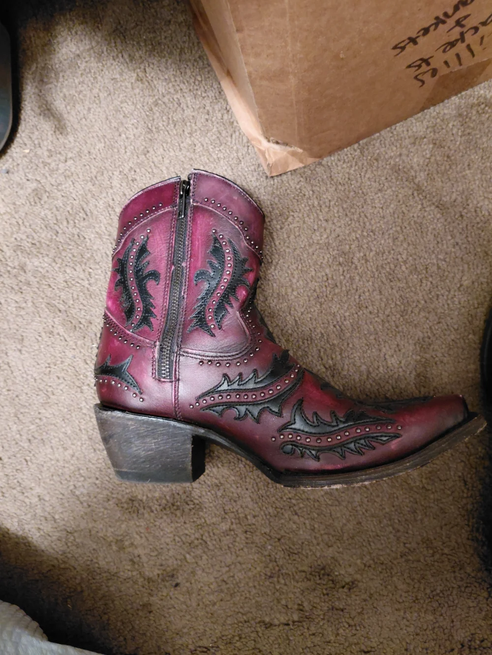 Women’s Burgundy Western Ankle Boots